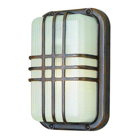 TRANS GLOBE One Light Black Frosted Polycarbonate Rectangle Ribbed Glass Marine 41104 BK